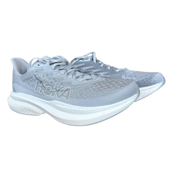 Hoka M Mach 6 gray lace-up running sneakers men's size 13D New - Picture 2 of 14